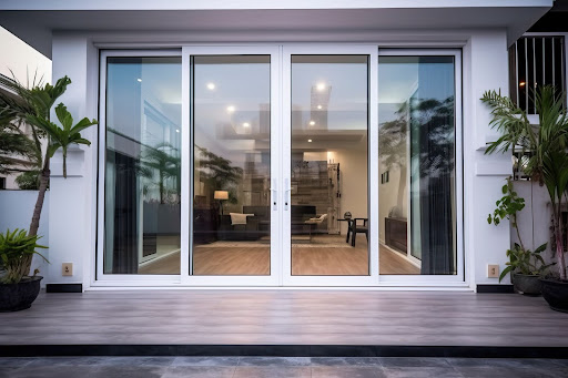 Housefront glass door
